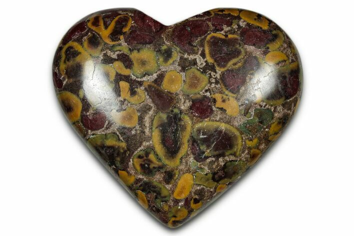Polished Fruit Jasper Heart- India #343170